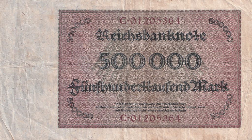 500 000 Marek 1923 r. Niemcy
