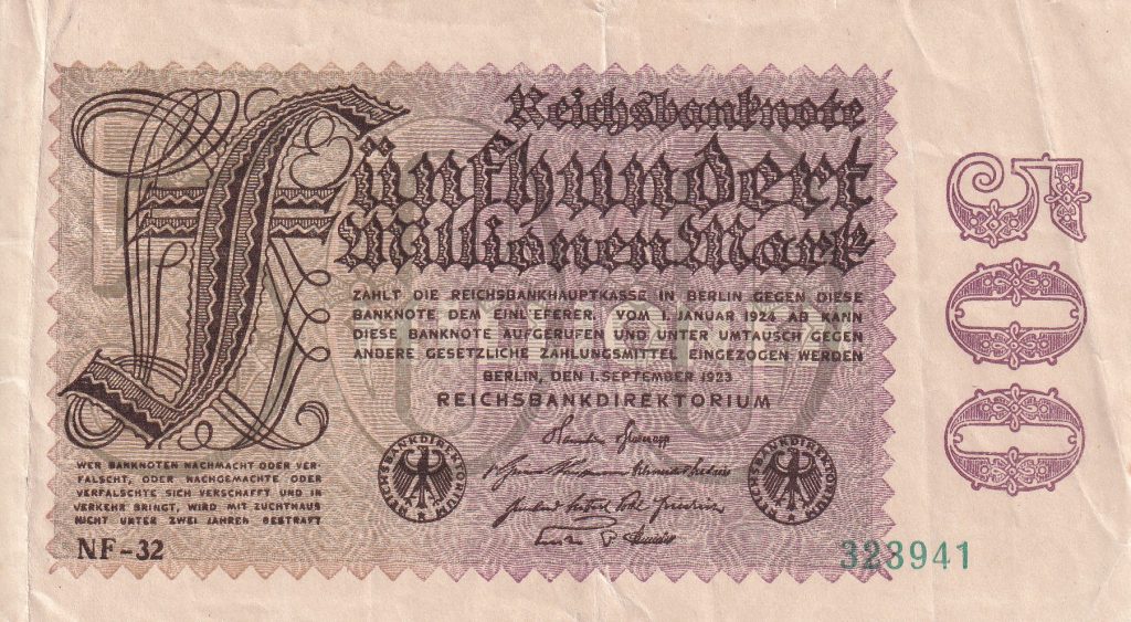 500 mln. Marek 1923 r. Niemcy