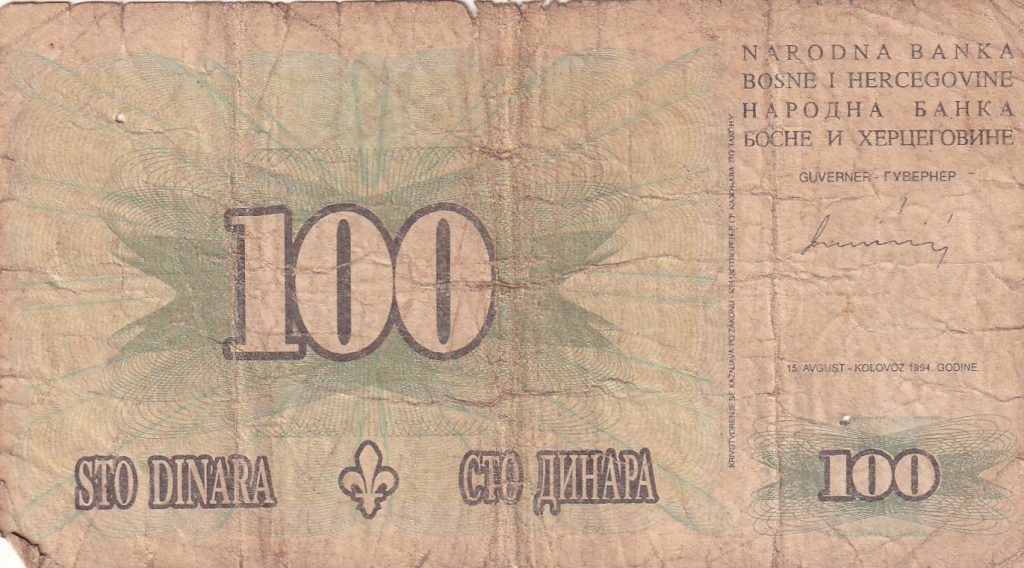 Bośnia i Hercegowina, 100 dinarów. 1994 r.