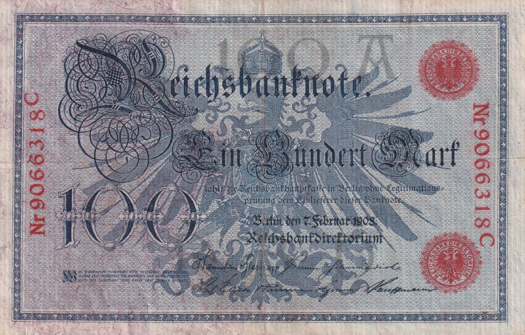 Cesarstwo Niemiec, 100 marek, 1908 r.