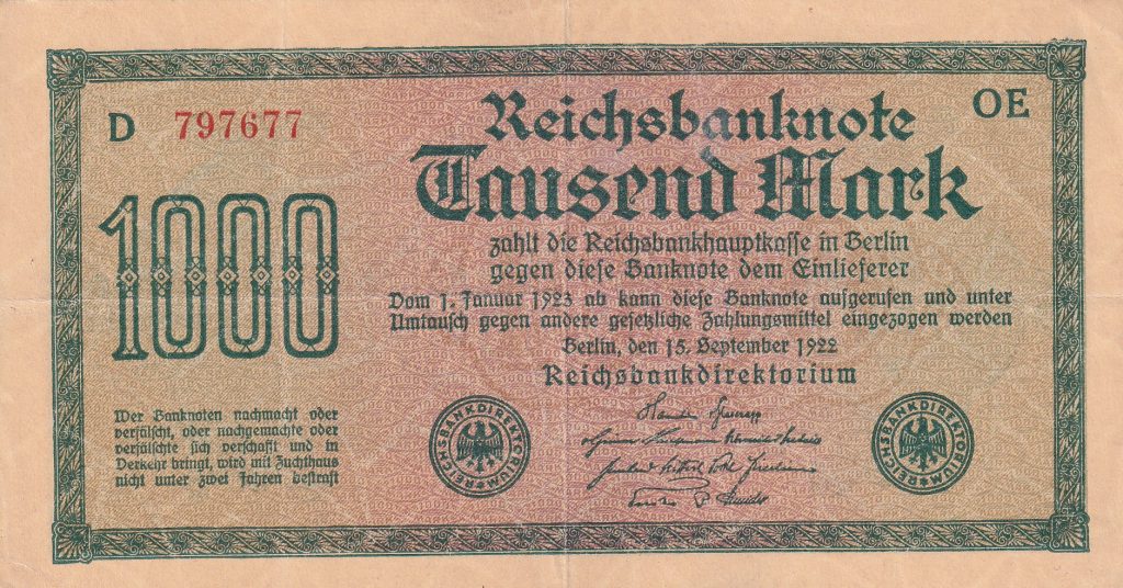 Niemcy, 1000 Marek, 1922 r.