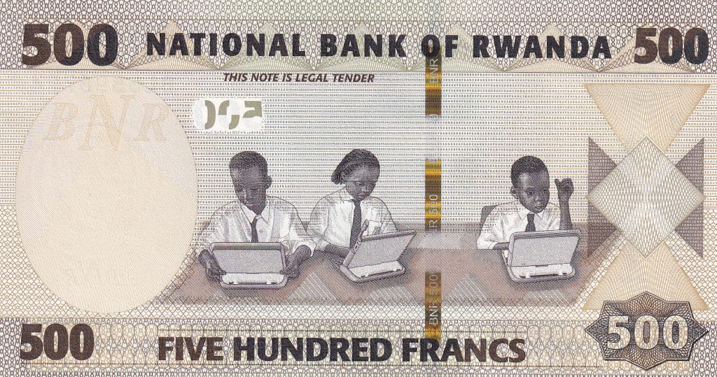 Rwanda, 500 Franków, 2019 r. UNC