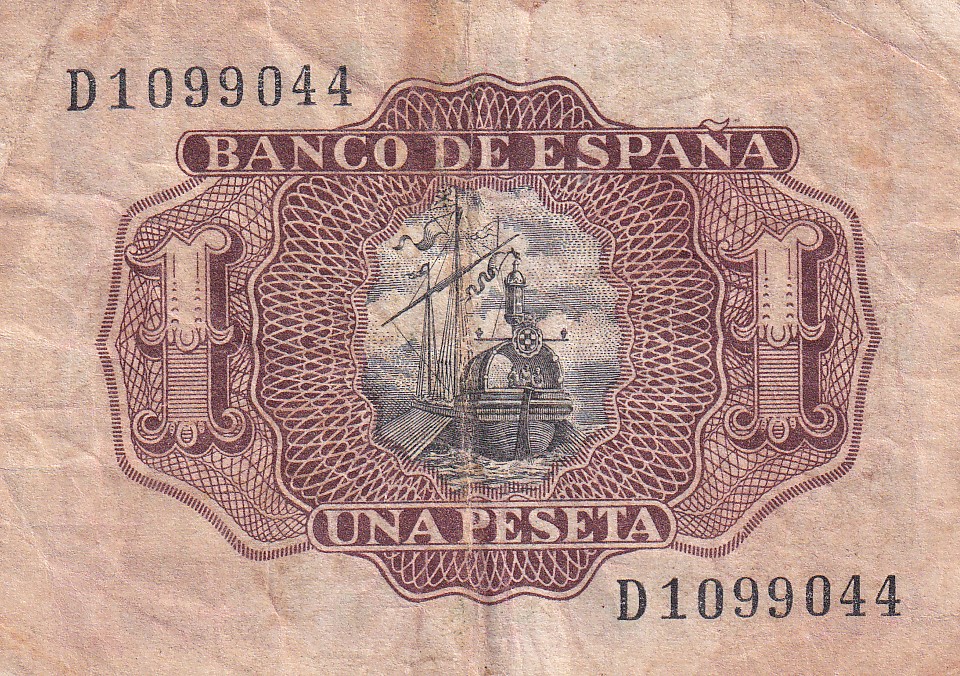 Hiszpania, 1 Pesetas, 1953 r.