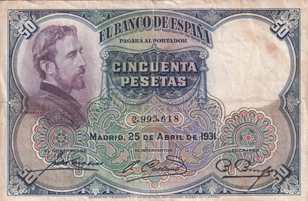 Hiszpania, 50 Pesetas, 1931 r.