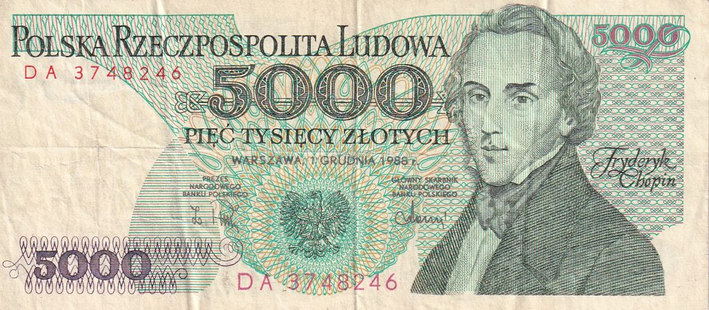 PRL, 5 000 zł, 1988 r.