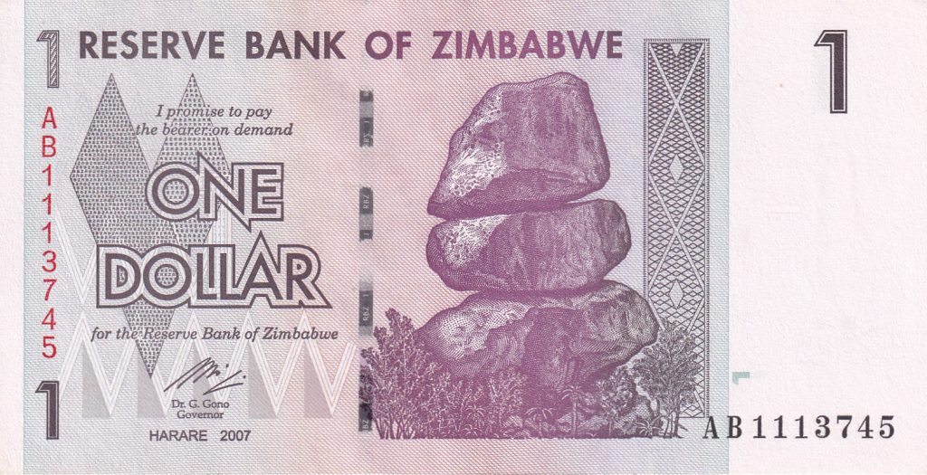 Zimbabwe, 1 Dolar, 2007 r.