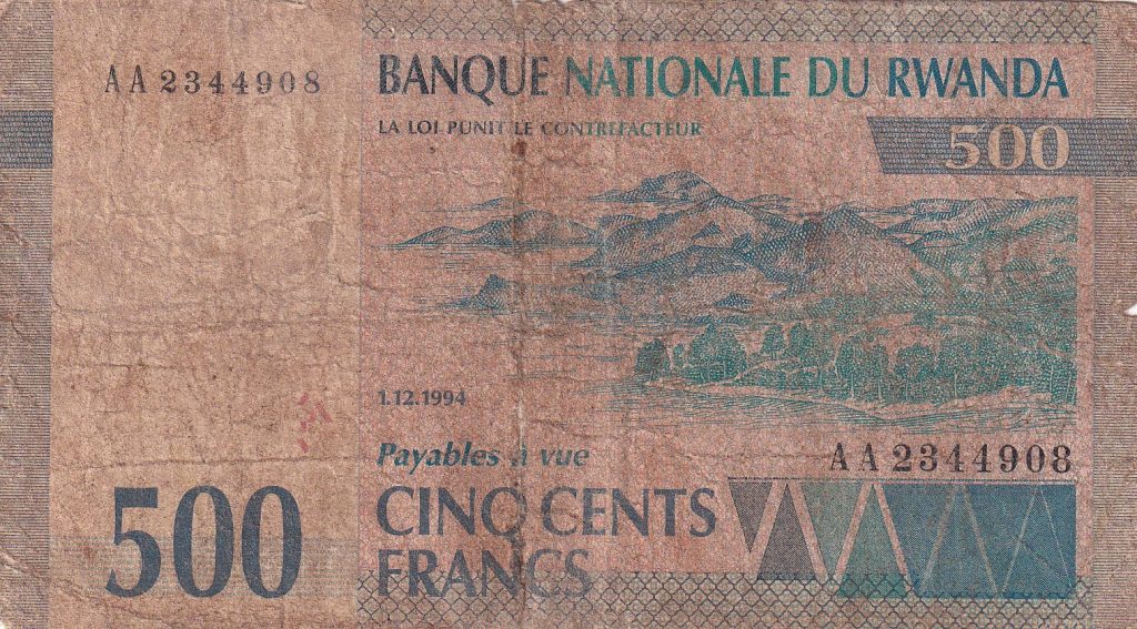 500 Franków, Rwanda, 1.12.1994 r.