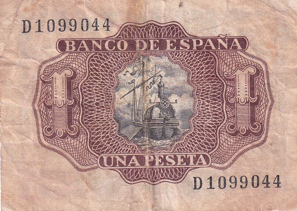 Hiszpania, 1 Peseta, 1953 r.