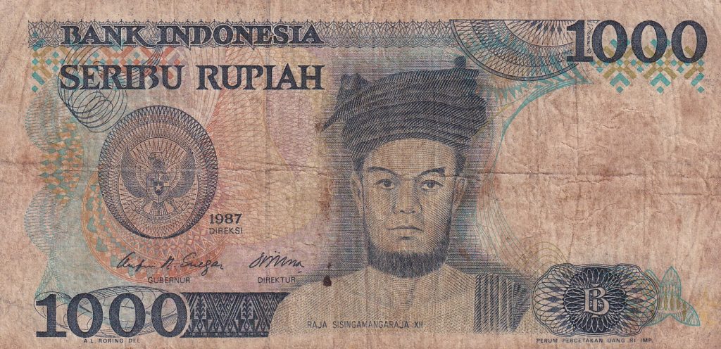 Indonezja, 1 000 Rupiah, 1987 r.