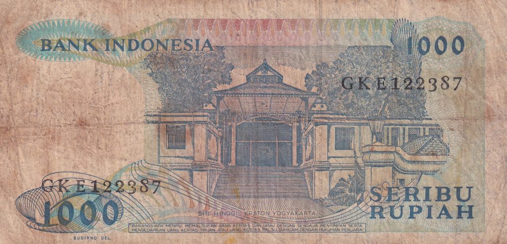 Indonezja, 1 000 Rupiah, 1987 r.