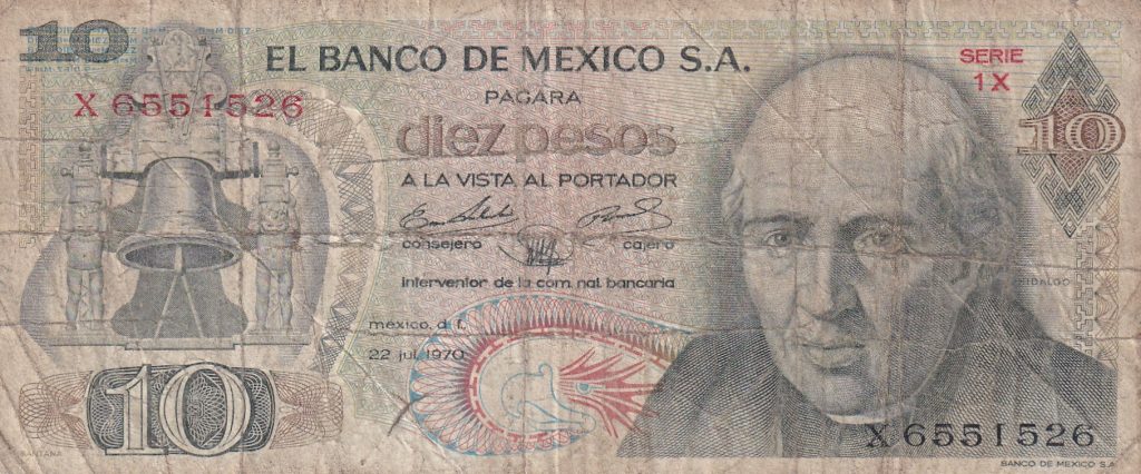 Meksyk, 10 Pesos, 1970 r.