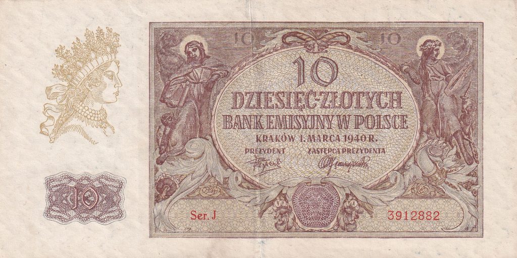 Polska Generalna Gubernia, 10 złotych, 1940 r.